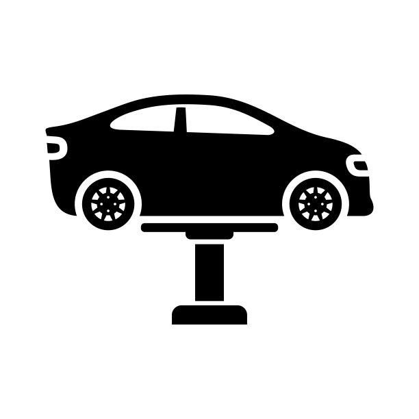 汽车升降机简单的平面图标矢量插图图片下载