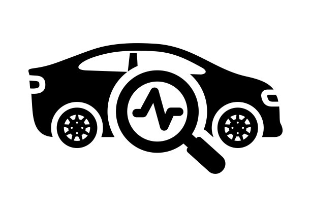 汽车诊断简单平面矢量图标图片下载