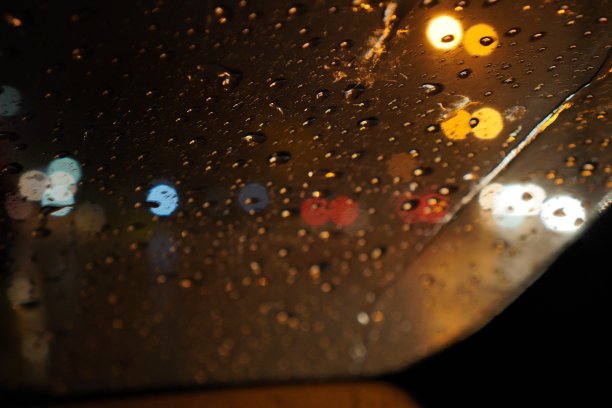 夜晚雨水模糊了交通背景图片下载