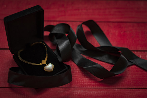 礼盒里的心形项链图片下载