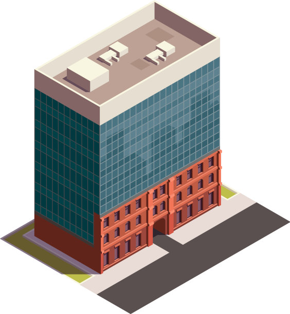 现代建筑等距构成图片下载