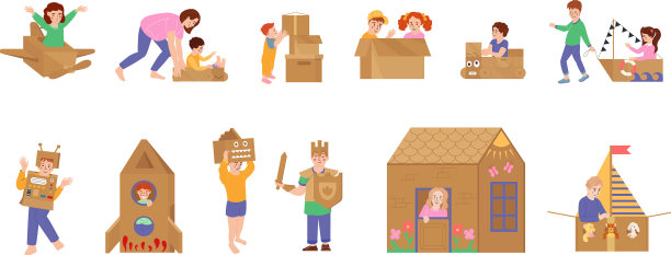儿童纸箱套装图片下载