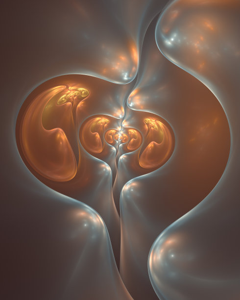 抽象的分形艺术背景。无限重复的曲线形状，这可能意味着胚胎发育。图片下载