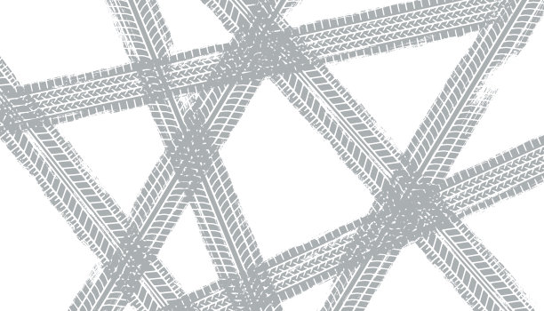 汽车轮胎胎面污垢元素。汽车和摩托车轮胎花纹，车轮轮胎胎面轨迹。黑色轮胎印。矢量插图隔离在白色背景上图片下载