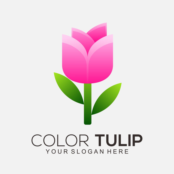 彩色郁金香设计渐变彩色矢量图片下载