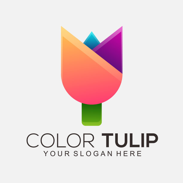 郁金香设计图标渐变色彩设计图片下载
