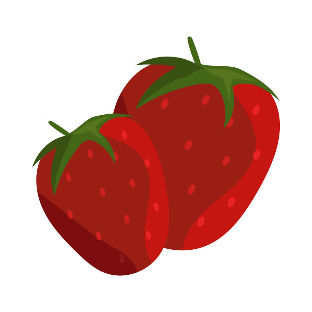 草莓水果浆果插图的卡通风格。健康营养，有机食品，素食产品。图片下载