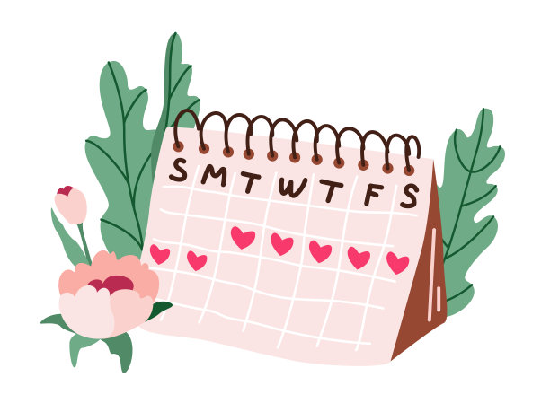月经期日历矢量插图。月经周期追踪器概念设计图片下载