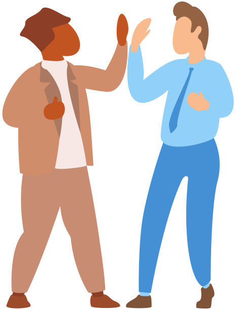 合作伙伴在工作会议上击掌，庆祝业务上的成就和成功图片下载