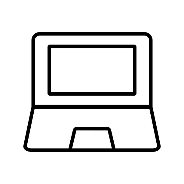 笔记本电脑图标与触摸板。向量。图片下载