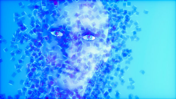 数字世界中的女人(3d渲染)图片下载