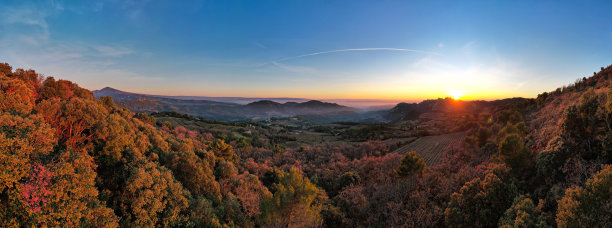 les Dentelles de Montmirail的日落景色图片下载