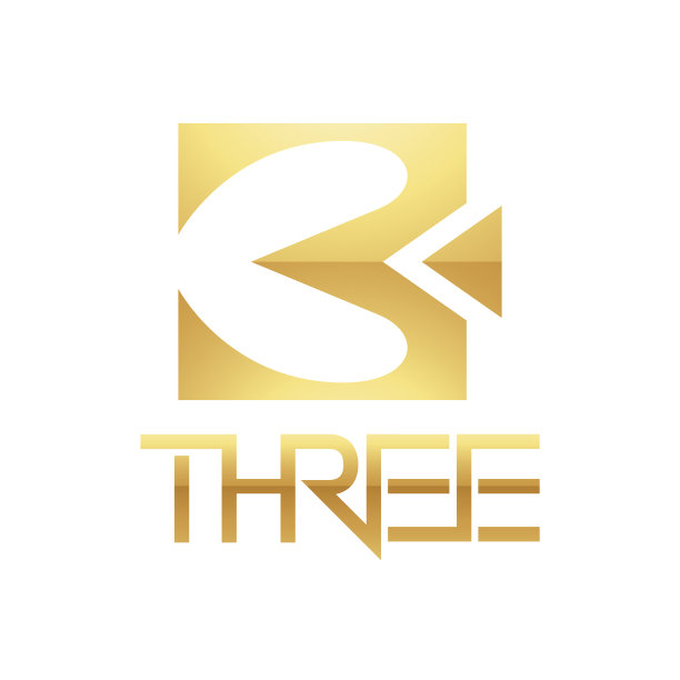 白色背景上代表3的金色符号图片下载