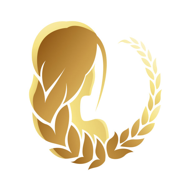 白色背景下的金色星座处女座图片下载