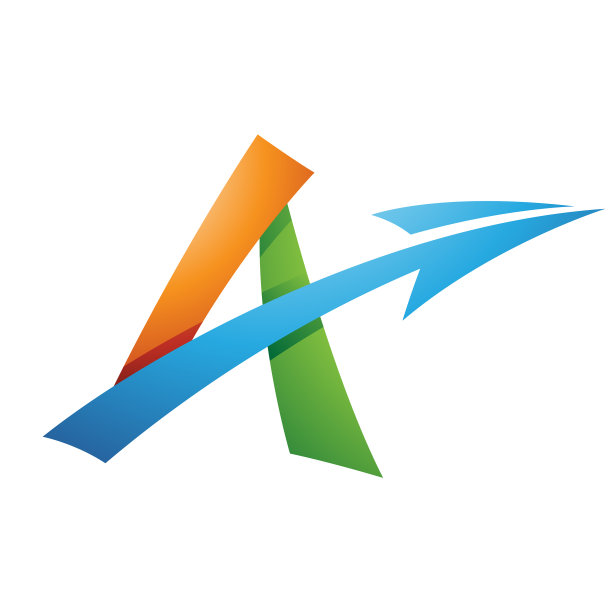 阴影自由式字母a与绿色箭头图片下载