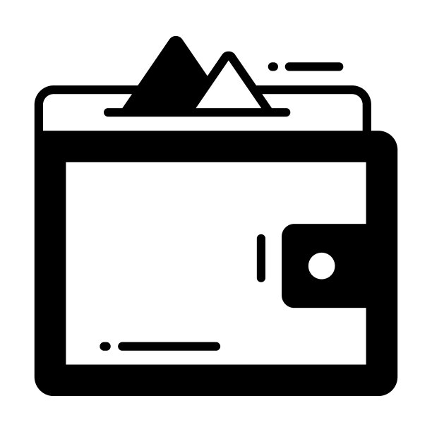 钱包图标新潮风格孤立在白色上图片下载