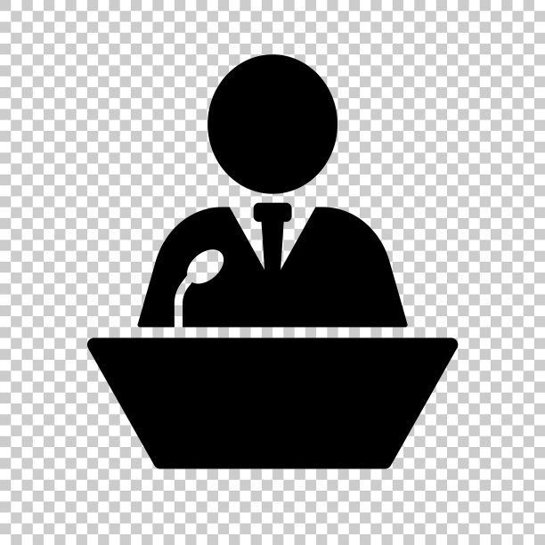 选举演讲剪影图标图片下载