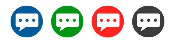 圆形消息气球图标集。向量。图片下载