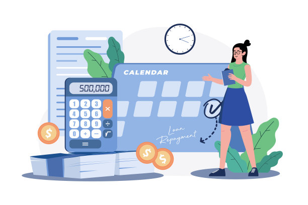 贷款还款日期说明概念，白色背景图片下载