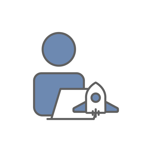 程序员图标说明与火箭。适合启动图标。与开发者相关的图标。两种色调图标风格。适用于应用程序，网站，移动应用程序。简单的矢量设计可编辑图片下载