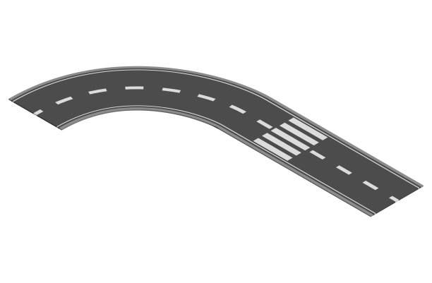 等距道路元素用于公路城市街道地图交通创建。道路和弯道沥青部分图片下载