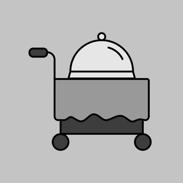 酒店客房服务矢量灰度图标图片下载