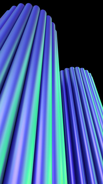 幻想寺庙柱子的3D插图图片下载