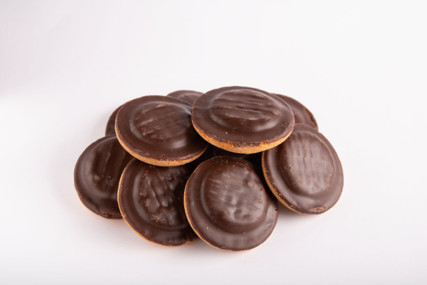 一个圆形巧克力饼干的特写照片图片下载