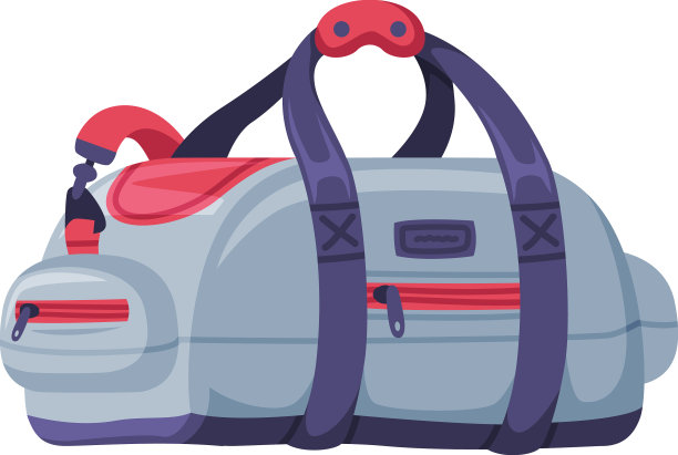 灰色旅行袋，带提手和拉链图片下载