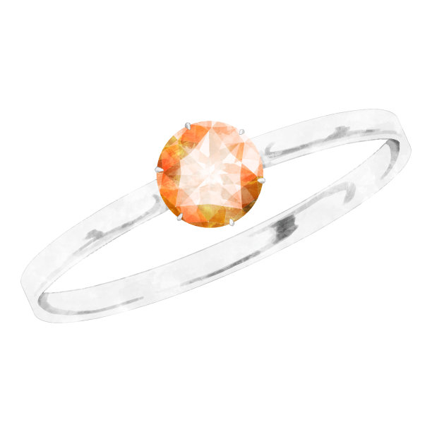 水彩插图的橙色戒指珠宝圆辉煌的削减图片下载