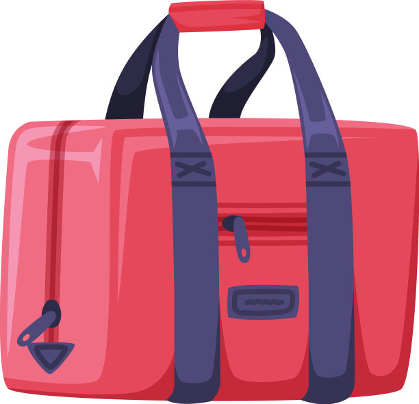 红色旅行袋，带提手和拉链图片下载