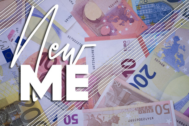 关于钱的新词汇。纸币背景与不同的钞票。图片下载