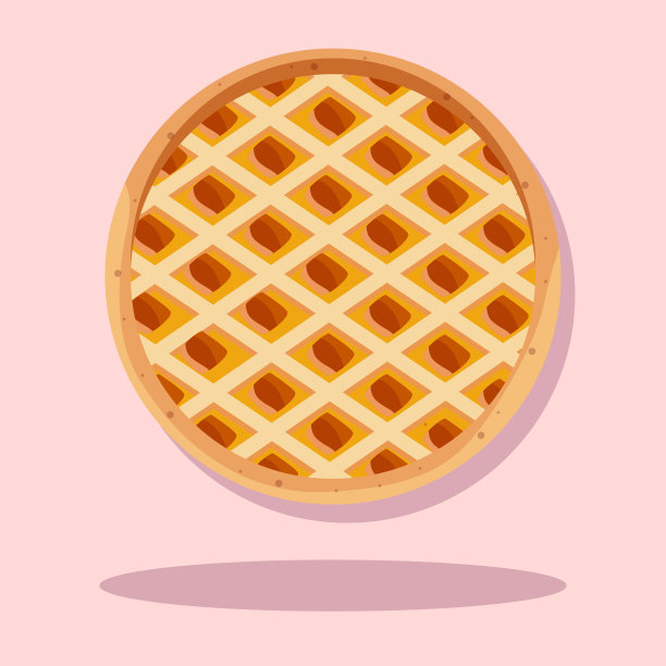 美味的苹果派，孤立的，矢量插图图片下载