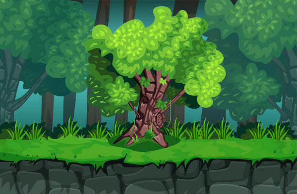 卡通游戏背景矢量素材图片下载