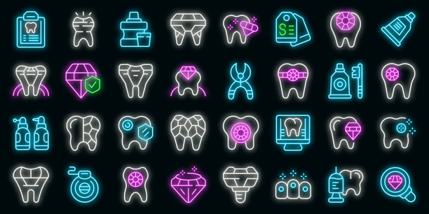 运动手套图标设置轮廓矢量。手指运动矢量霓虹灯图片下载