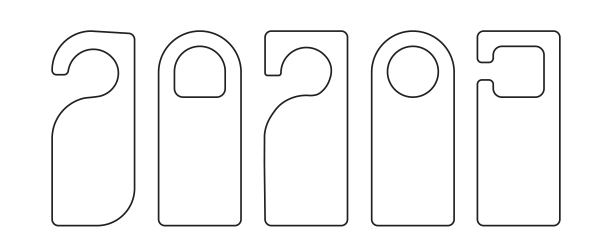 空标签酒店房间门挂。请勿打扰标签。孤立在白色背景上。矢量图图片下载