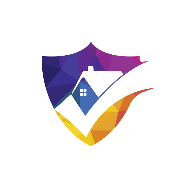 检查家矢量符号设计模板。象征房地产业务。图片下载