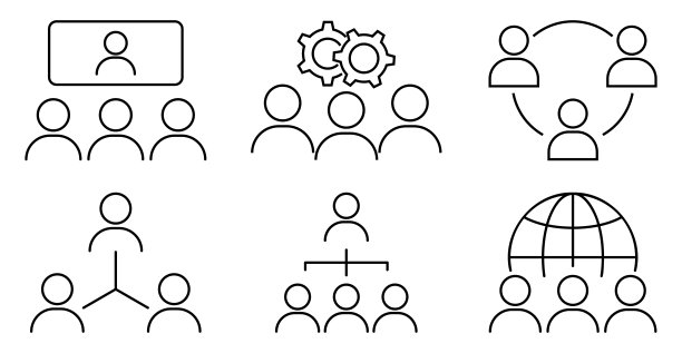 商业和人物图标。矢量图图片下载