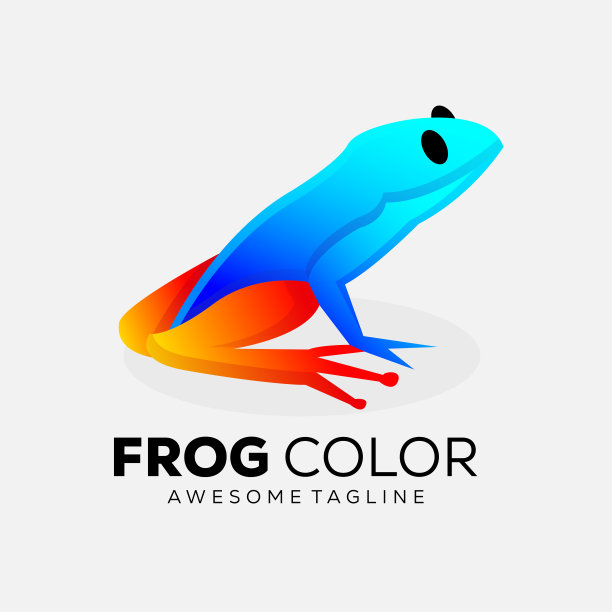 青蛙渐变彩色设计图片下载