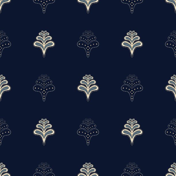 民族蓝黄花图案。图片下载