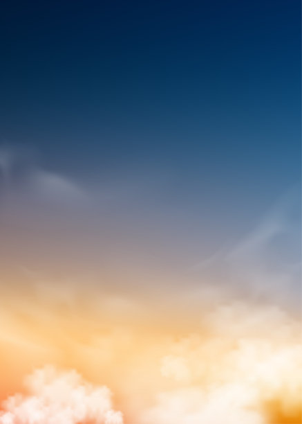 傍晚日落天空橙色，黄色和紫色的颜色，垂直戏剧性的黄昏天空，暮光景观与深蓝色，矢量插图地平线日出为秋季，冬季背景图片下载