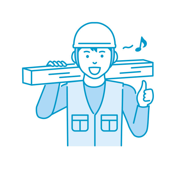 年轻的亚洲木匠矢量插图|拇指向上图片下载