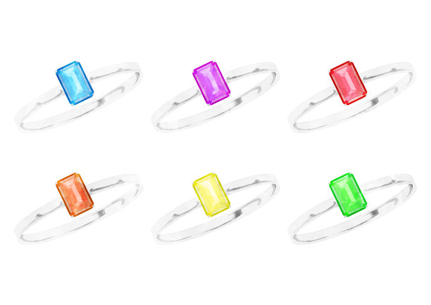 祖母绿切割戒指珠宝水彩插图集图片下载