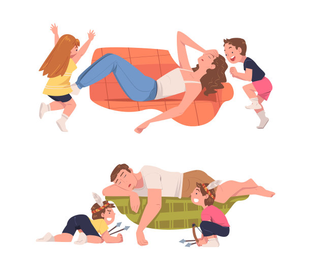 累了，爸爸妈妈又累又吵图片下载