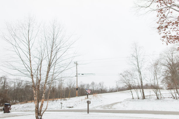 俄亥俄州杰克逊冬季风暴后的雪景图片下载