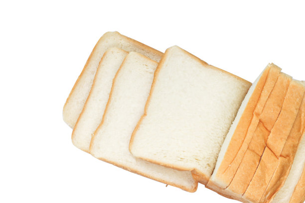 白底切片面包，俯视图图片下载