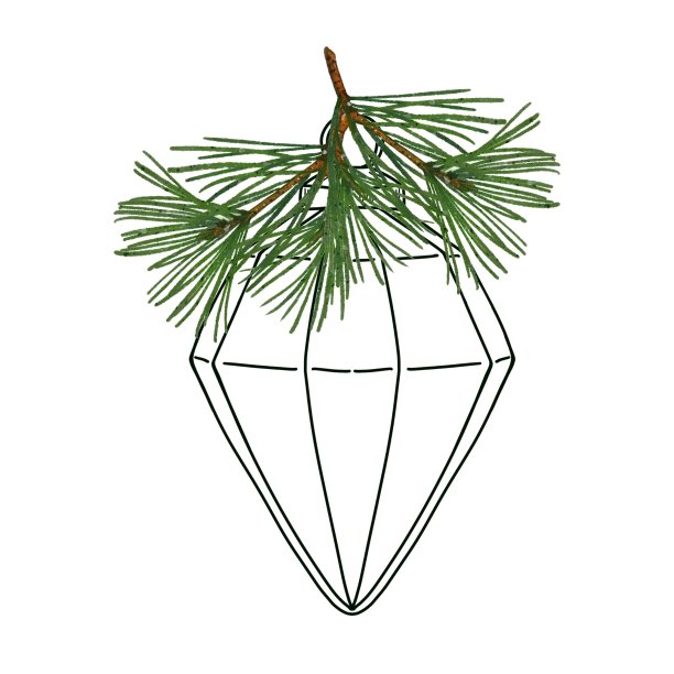 圣诞冷杉枝上挂着圣诞球，白色背景上孤立的节日装饰。图片下载