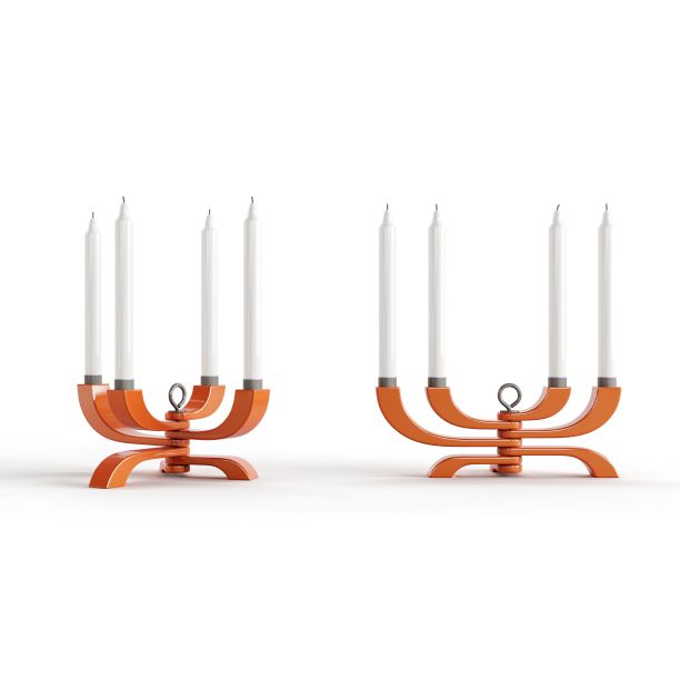 一个蜡烛架孤立在白色背景的3d插图图片下载
