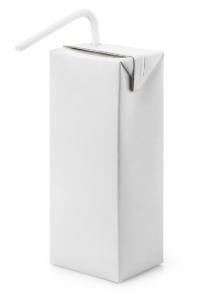 白色塑料管的空白纸盒果汁包装图片下载