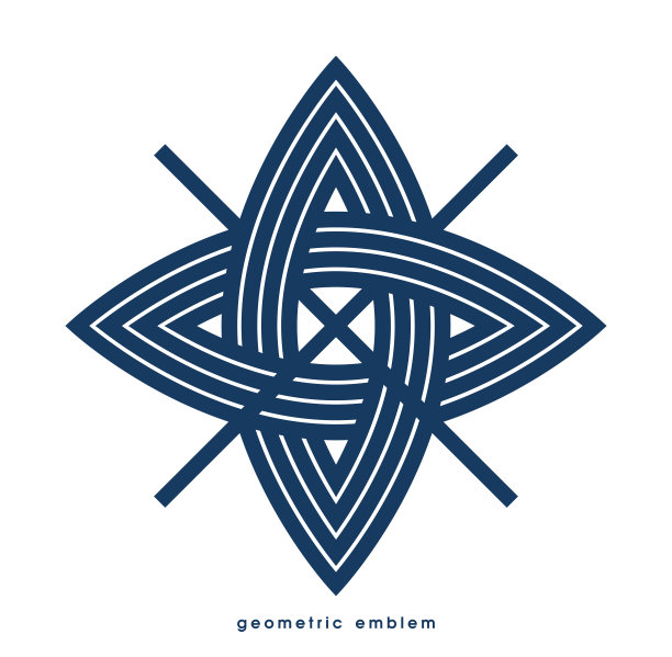 抽象几何矢量标志孤立于白色，线性图形设计现代风格符号，线条艺术几何形状的标志或图标。图片下载